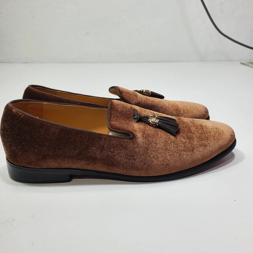 Elanroman‎ Men's Velvet Loafers Dress Wedding Party Prom Shoes Sz 12,12.5 (46)